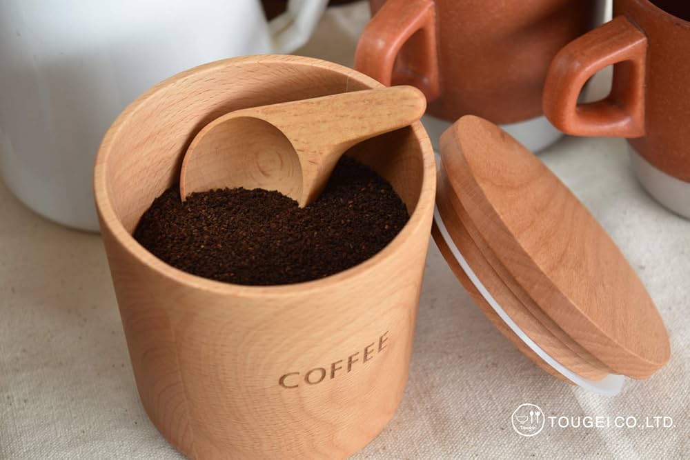 新品 未使用 送料無料 木製キャニスター 　お好きな物　2個セット 保存容器 陶器 2個セット 通販 蓋付き キャニスター おしゃれ